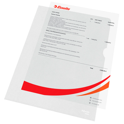 Artikelbild 13 für 100 Esselte Sichthüllen DIN A4 transparent genarbt 0,11 mm, Artikelnummer 844607