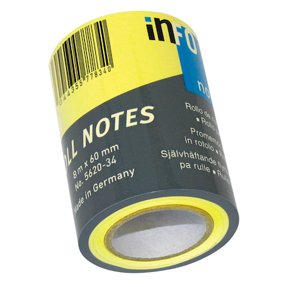 Artikelbild 2 für inFO Ersatzrolle Haftnotizen-Rolle 5620-34 gelb, 1 Rolle, Artikelnummer 355077