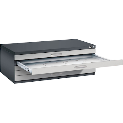 Artikelbild für CP 7100 Planschrank schwarzgrau, weißaluminium 5 Schubladen 110,0 x 76,5 x 42,0 cm, Artikelnummer 682258