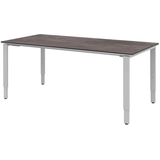 Artikelbild 1 für röhr Imperia höhenverstellbarer Schreibtisch quarzit rechteckig, 4-Fuß-Gestell silber 180,0 x 80,0 cm, Artikelnummer 676401