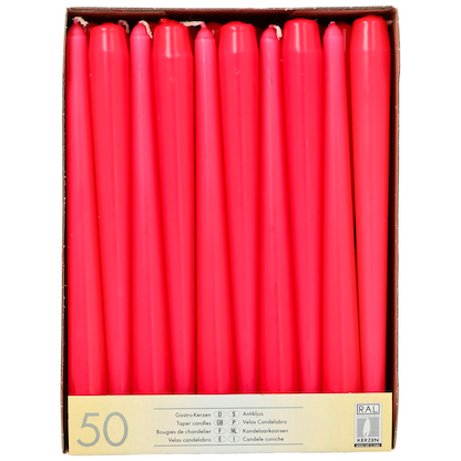 Artikelbild für 50 STARPAK Kerzen fuchsia, Artikelnummer 683551