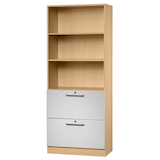 Artikelbild 1 für HAMMERBACHER Regalschrank 7300 RE, V7300/6/S/RE buche, silber 80,0 x 42,0 x 200,4 cm, Artikelnummer 862767