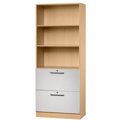 Artikelbild für HAMMERBACHER Regalschrank Sira, V7300/6/S/RE buche, silber 80,0 x 42,0 x 200,4 cm, Artikelnummer 199265