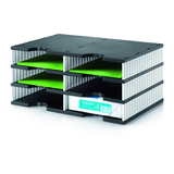 Artikelbild 1 für styro Sortierstation styrodoc duo black & white schwarz/weiß mit 6 Fächer, Artikelnummer 403663