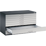Artikelbild 1 für CP 7100 Planschrank schwarzgrau, weißaluminium 8 Schubladen 110,0 x 76,5 x 76,0 cm, Artikelnummer 682411
