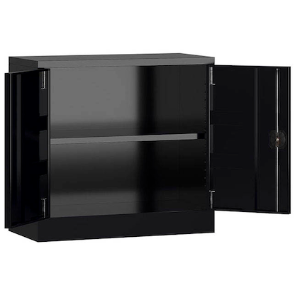 Artikelbild für ClassiX Metallschrank X-530309 tiefschwarz 80,0 x 38,0 x 75,0 cm, aufgebaut, Artikelnummer 184238