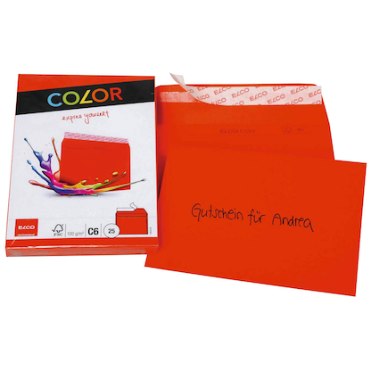Artikelbild 3 für ELCO Briefumschläge Color DIN C6 ohne Fenster intensivrot haftklebend 25 St., Artikelnummer 289029