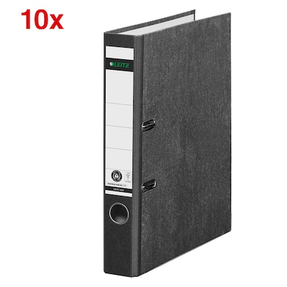 Artikelbild für AKTION: 10 LEITZ 1050 Ordner schwarz marmoriert Karton 5,2 cm DIN A4, Artikelnummer 653849
