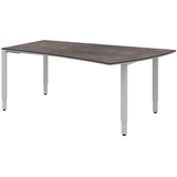 Artikelbild 1 für röhr Imperia höhenverstellbarer Schreibtisch quarzit Trapezform, 4-Fuß-Gestell silber 180,0 x 80,0/100,0 cm, Artikelnummer 676413