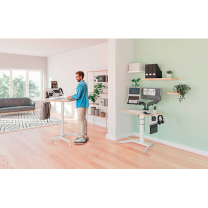 Artikelbild 24 für AKTION: LEITZ Ergo elektrisch höhenverstellbarer Schreibtisch weiß rechteckig, A-Fuß-Gestell weiß 80,0 x 60,0 cm mit 25 Euro CashBack, Artikelnummer 408338