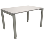 Artikelbild 1 für fm Sidney höhenverstellbarer Schreibtisch lichtgrau rechteckig, 4-Fuß-Gestell Quadratrohr silber 120,0 x 80,0 cm, Artikelnummer 270043