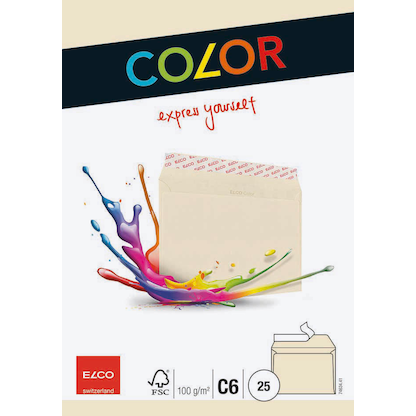 Artikelbild 4 für ELCO Briefumschläge Color DIN C6 ohne Fenster hellchamois haftklebend 25 St., Artikelnummer 288989