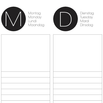 Artikelbild 5 für SIGEL Schreibtischunterlage WOCHENPLANER schwarz/weiß Papier 42,0 x 29,7 cm, 30 Blatt, Artikelnummer 481109