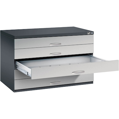 Artikelbild für CP 7100 Planschrank schwarzgrau, weißaluminium 5 Schubladen 110,0 x 76,5 x 76,0 cm, Artikelnummer 682524