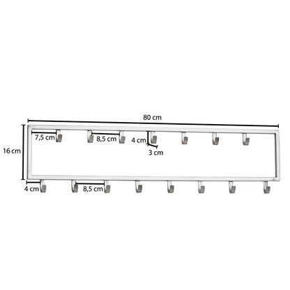 Artikelbild 3 für WOHNLING Wandgarderobe WL6.445 silber Metall 15 Haken 80,0 x 20,0 cm, Artikelnummer 908850