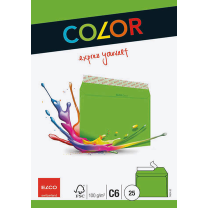 Artikelbild 4 für ELCO Briefumschläge Color DIN C6 ohne Fenster intensivgrün haftklebend 25 St., Artikelnummer 288999