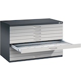 Artikelbild 1 für CP 7100 Planschrank schwarzgrau, weißaluminium 10 Schubladen 110,0 x 76,5 x 76,0 cm, Artikelnummer 682548