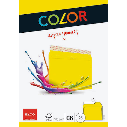 Artikelbild 4 für ELCO Briefumschläge Color DIN C6 ohne Fenster intensivgelb haftklebend 25 St., Artikelnummer 289007