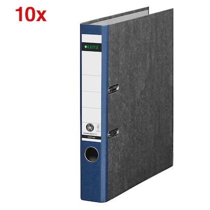 Artikelbild für AKTION: 10 LEITZ 1050 Ordner blau marmoriert Karton 5,2 cm DIN A4, Artikelnummer 653887