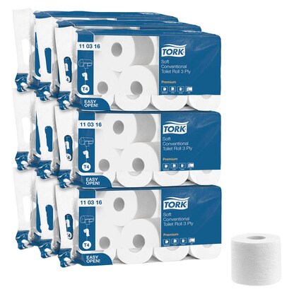 Artikelbild 9 für TORK Toilettenpapier T4 Premium Soft 3-lagig, 72 Rollen, Artikelnummer 602748