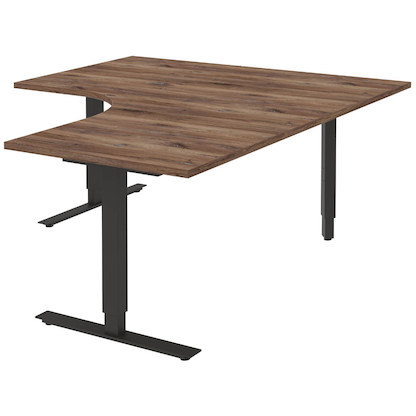 Artikelbild 7 für röhr quantum Schreibtisch eiche L-Form, T-Fuß-Gestell grau 160,0 x 160,0 cm, Artikelnummer 722011