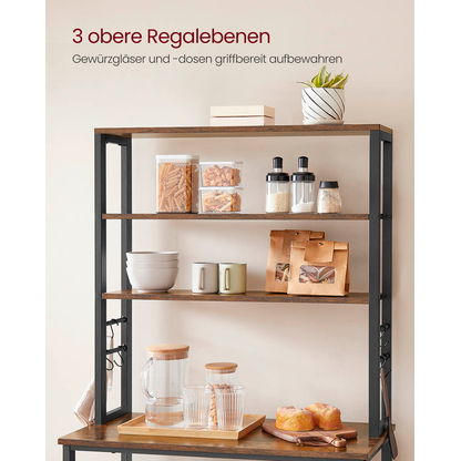 Artikelbild 6 für VASAGLE Küchen-Organizer vintage-braun 80,0 x 40,0 x 167,0 cm, Artikelnummer 438289