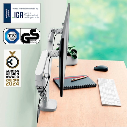 Artikelbild 8 für LEITZ Monitor-Halterung Ergo 65370085 lichtgrau für 2 Monitore, Tischklemme, Artikelnummer 103719