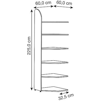 Artikelbild 2 für Kerkmann Eckregal Dante lichtgrau 60,0 x 32,5 - 60,0 x 225,0 cm, Artikelnummer 659110
