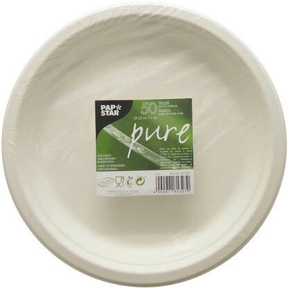 Artikelbild für 50 PAPSTAR Zuckerrohr-Teller pure Ø 23,0 cm, Artikelnummer 130767