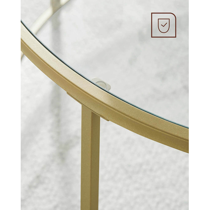 Artikelbild 5 für VASAGLE Beistelltisch Glas gold 50,0 x 50,0 x 55,0 cm, Artikelnummer 262719