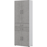 Artikelbild 1 für röhr Aktenschrank direct.office, 859B671000 beton, weiß 3 Fachböden 80,0 x 33,5 x 212,5 cm, Artikelnummer 461133