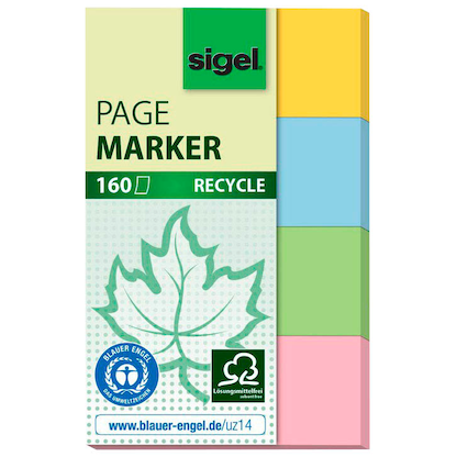 Artikelbild 23 für SIGEL RECYCLE Haftmarker farbsortiert 4x 40 Streifen, Artikelnummer 365668