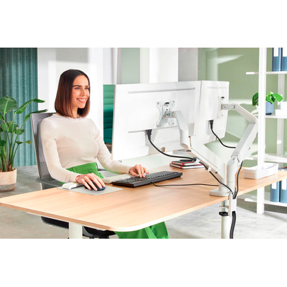 Artikelbild 3 für LEITZ Monitor-Halterung Ergo 65370085 lichtgrau für 2 Monitore, Tischklemme, Artikelnummer 103719