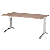 Artikelbild 1 für HAMMERBACHER FS16 höhenverstellbarer Schreibtisch nussbaum rechteckig, C-Fuß-Gestell silber 160,0 x 80,0 cm, Artikelnummer 866855