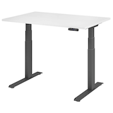 Artikelbild 1 für HAMMERBACHER XDKB12 elektrisch höhenverstellbarer Schreibtisch weiß rechteckig, C-Fuß-Gestell grau 120,0 x 80,0 cm, Artikelnummer 543151