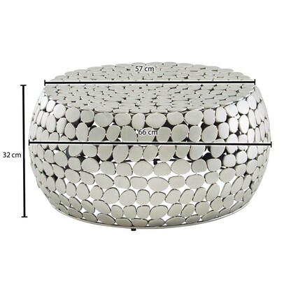 Artikelbild 2 für WOHNLING Couchtisch Aluminium silber 66,0 x 66,0 x 32,0 cm, Artikelnummer 166617