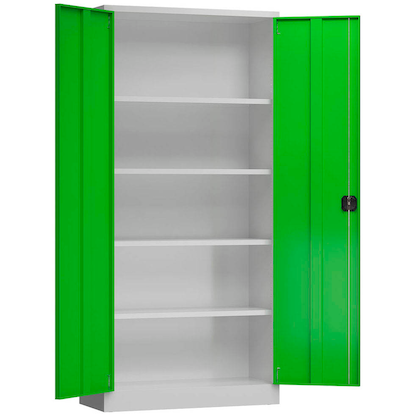 Artikelbild für ClassiX Metallschrank X-530365 lichtgrau, gelbgrün 92,0 x 60,0 x 194,5 cm, aufgebaut, Artikelnummer 184307