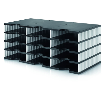 Artikelbild 2 für styro Sortierstation styrodoc trio black & white schwarz/weiß mit 12 Fächer, Artikelnummer 403687