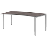 Artikelbild 1 für röhr Imperia höhenverstellbarer Schreibtisch quarzit Trapezform, 4-Fuß-Gestell silber 200,0 x 80,0/100,0 cm, Artikelnummer 676383