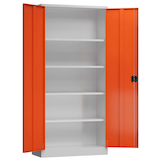 Artikelbild 1 für ClassiX Metallschrank X-530364 feuerrot, lichtgrau 92,0 x 60,0 x 194,5 cm, aufgebaut, Artikelnummer 184329