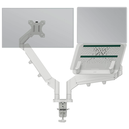 Artikelbild für LEITZ Laptop-Monitor-Halterung Ergo 65380085 lichtgrau für 1 Monitor und 1 Laptop, Tischklemme, Artikelnummer 103737