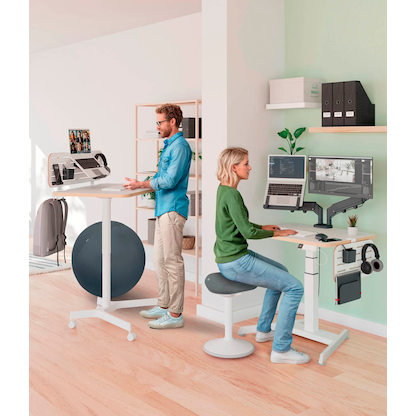 Artikelbild 17 für AKTION: LEITZ Ergo elektrisch höhenverstellbarer Schreibtisch weiß rechteckig, A-Fuß-Gestell weiß 80,0 x 60,0 cm mit 25 Euro CashBack, Artikelnummer 408338