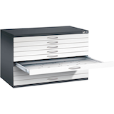 Artikelbild 1 für CP 7100 Planschrank schwarzgrau, verkehrsweiß 10 Schubladen 110,0 x 76,5 x 76,0 cm, Artikelnummer 683108