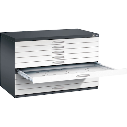 Artikelbild für CP 7100 Planschrank schwarzgrau, verkehrsweiß 10 Schubladen 110,0 x 76,5 x 76,0 cm, Artikelnummer 683108