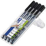 Artikelbild 1 für 4 STAEDTLER Lumocolor Folienstifte schwarz 0,4 + 0,6 + 1,0 + 2,5 mm permanent, Artikelnummer 455279