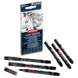 Artikelbild 1 für DERWENT Line Maker Fineliner-Set schwarz, 6 St., Artikelnummer 464788
