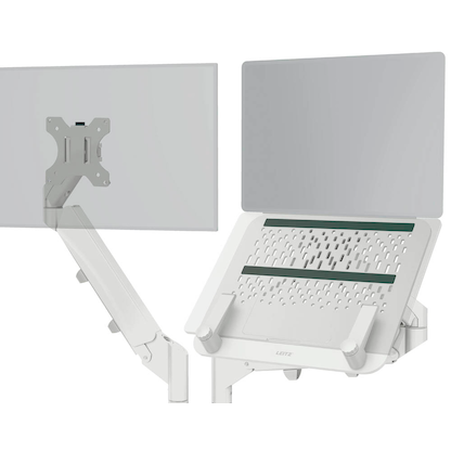 Artikelbild 2 für LEITZ Laptop-Monitor-Halterung Ergo 65380085 lichtgrau für 1 Monitor und 1 Laptop, Tischklemme, Artikelnummer 103737