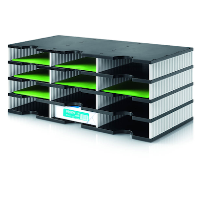 Artikelbild 17 für styro Sortierstation styrodoc trio black & white schwarz/weiß mit 12 Fächer, Artikelnummer 403687