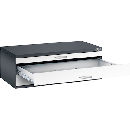 Artikelbild für CP 7100 Planschrank schwarzgrau, verkehrsweiß 3 Schubladen 110,0 x 76,5 x 42,0 cm, Artikelnummer 683197