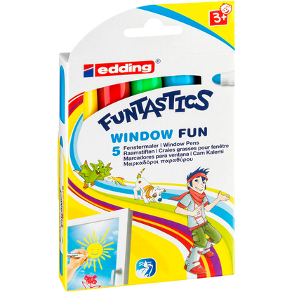 Artikelbild 8 für edding FUNTASTICS WINDOW FUN Kreidemarker farbsortiert 2,0 - 6,0 mm, 5 St., Artikelnummer 822820
